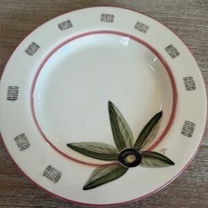 🌱Vintage Ohio Stoneware Buckeye Dessert Plate With Ohio on Rim-Made in USA